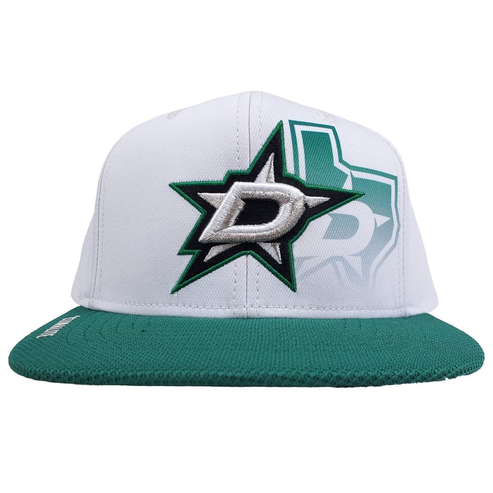 Dallas Stars Adidas NHL Snapback Hat Climalite Cap 3D Logo White Green New